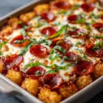 Pepperoni Pizza Tater Tot Casserole Recipe