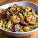 Creamy Cajun Pasta with Shrimp and Spicy Sausage Recipe
