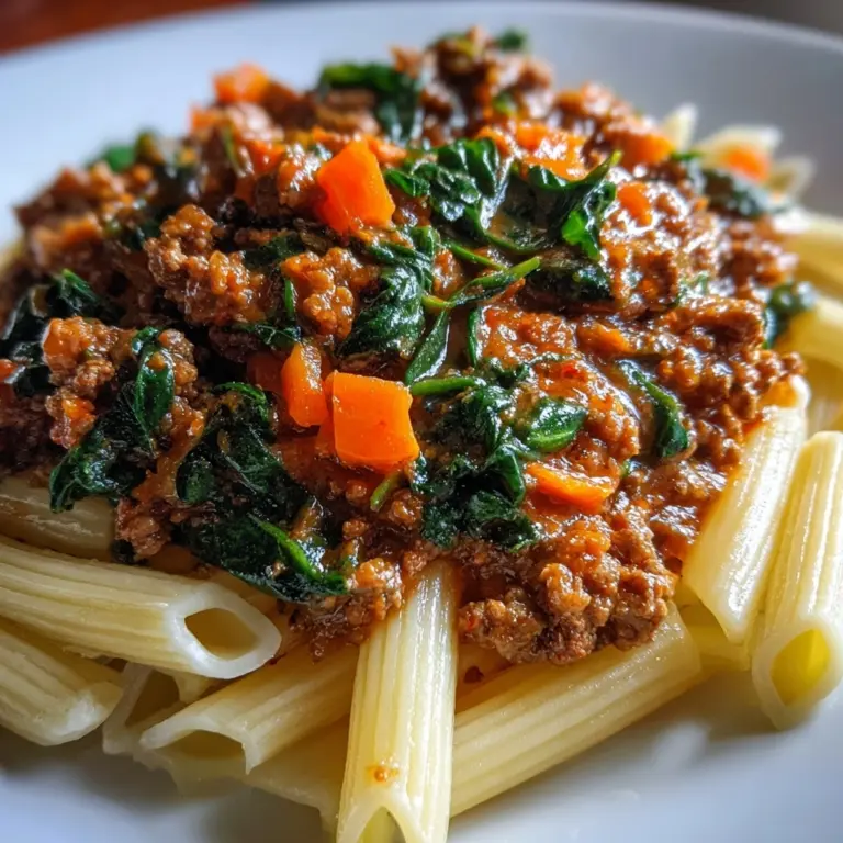 One-Pan Ground Beef and Spinach Pasta Recipe