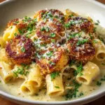 The Best Cheesy Garlic Butter Chicken Bites with Creamy Parmesan Pasta Recipe