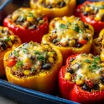Spicy Vegetarian Quinoa Stuffed Bell Peppers Recipe
