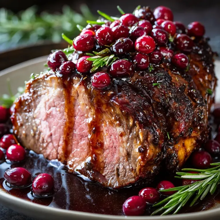 Cranberry Balsamic Ribeye Roast Recipe
