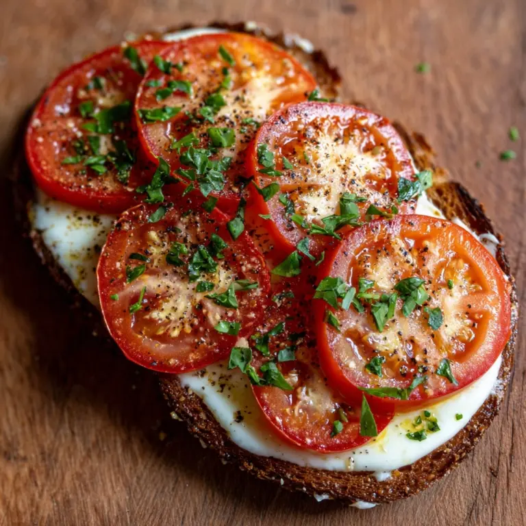 Garlic & Cheese Tomato Toast Recipe