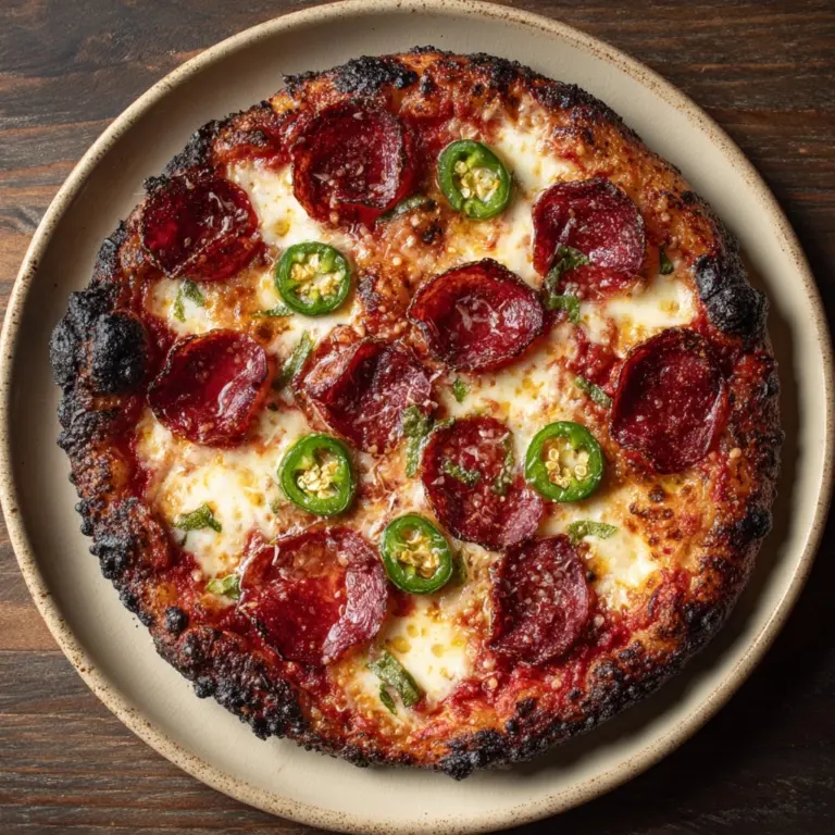 Pepperoni and Roasted Jalapeño Pesto Pan Pizza Recipe
