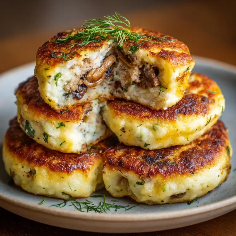 Mushroom Stuffed Potato Cakes Recipe