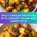 Harissa Potatoes with Whipped Tahini Sauce and Fried Pita Recipe