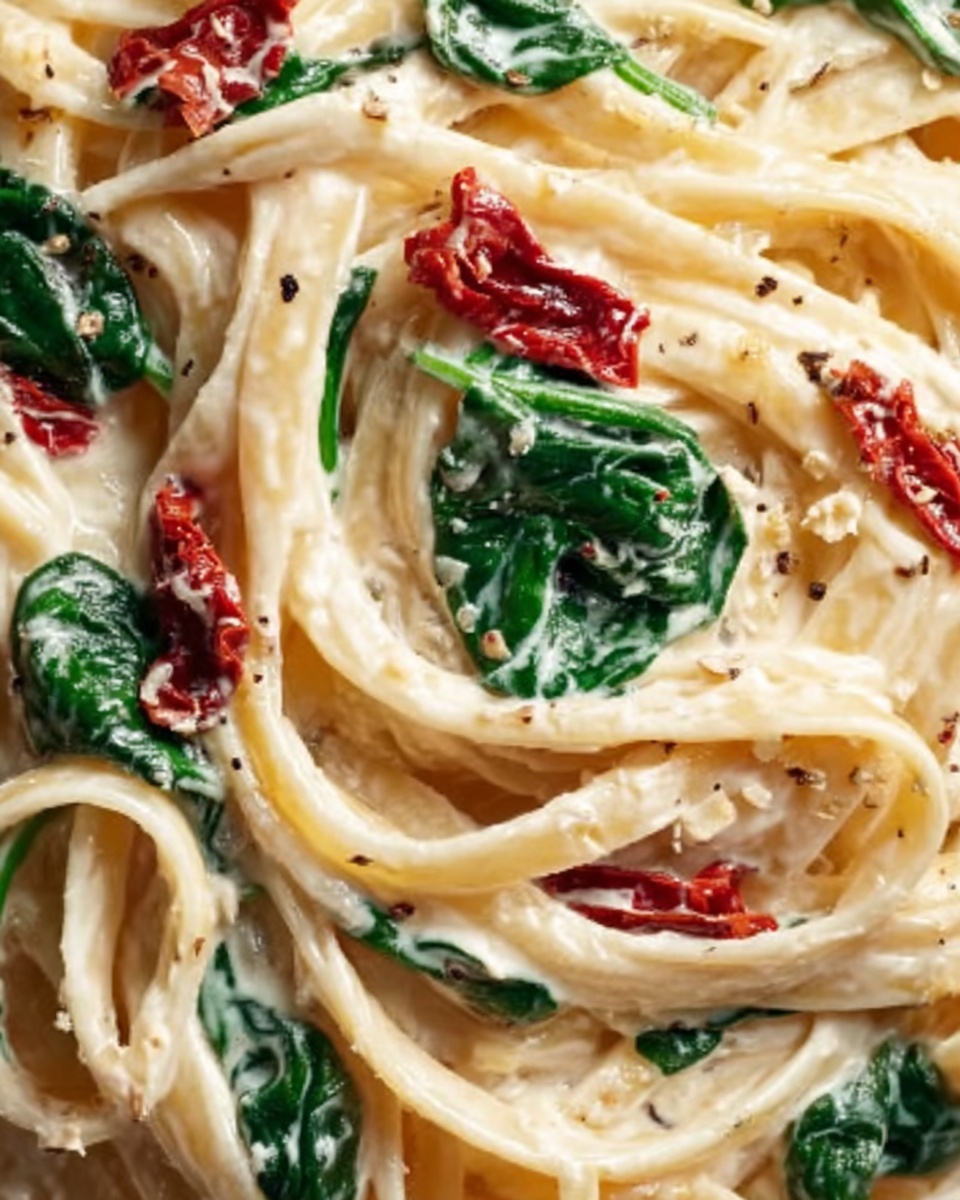 Linguine with Spinach and Sun-Dried Tomato Cream Sauce Recipe - Recipe Image