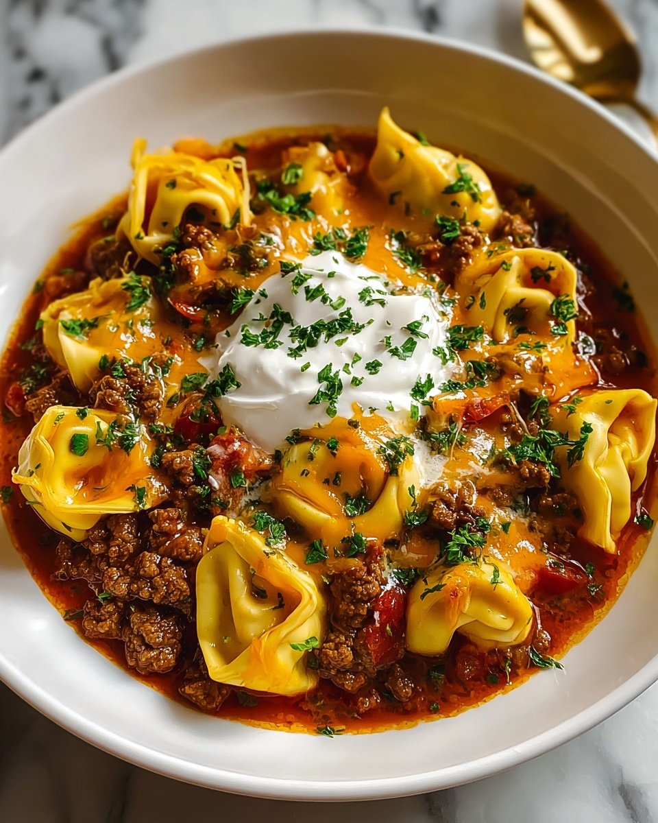 Cheesy Beef Enchilada Tortellini Bake Recipe - Recipe Image