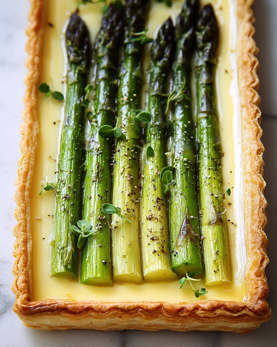 Asparagus and Goat Cheese Puff Pastry Tart Recipe - Recipe Image