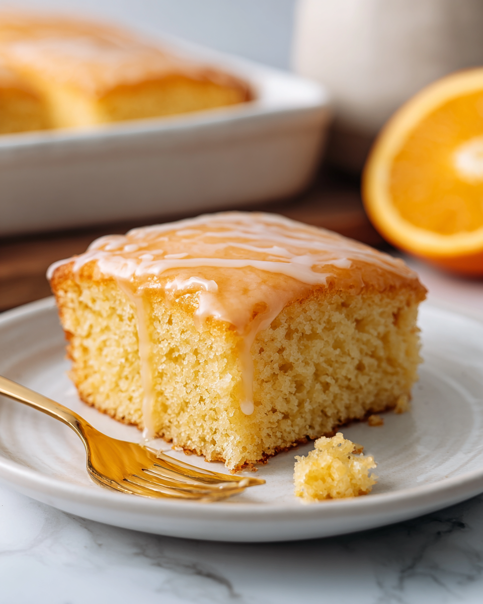 Orange Jello Cake with Orange Glaze Recipe - Recipe Image