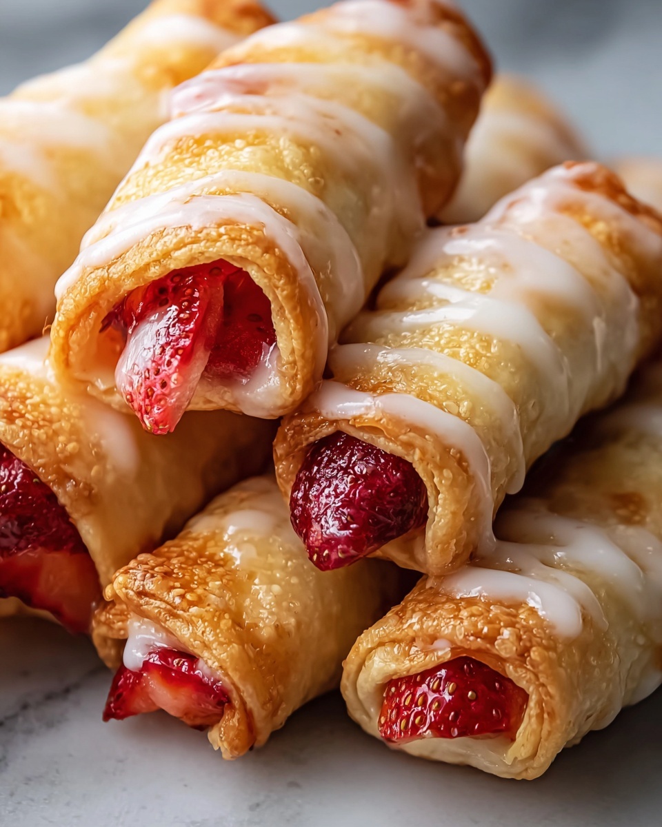 Strawberry & Cheesecake Stuffed Eggroll Bites Recipe - Recipe Image