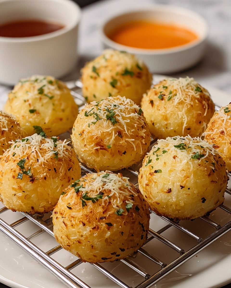 Crispy Fried Arancini with Mozzarella and Parmesan Recipe - Recipe Image