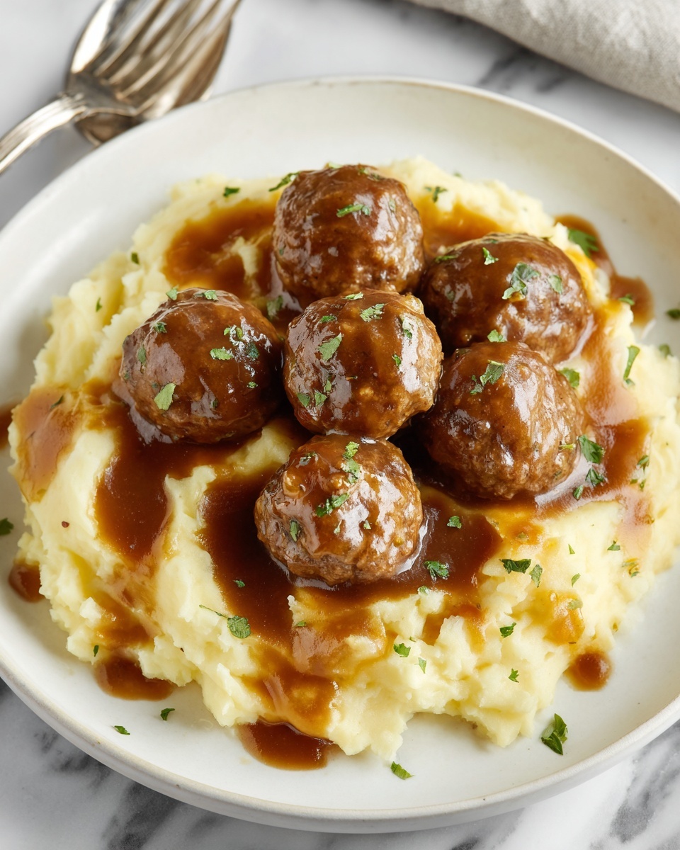 Tasty Slow Cooker Salisbury Steak Meatballs Recipe - Recipe Image
