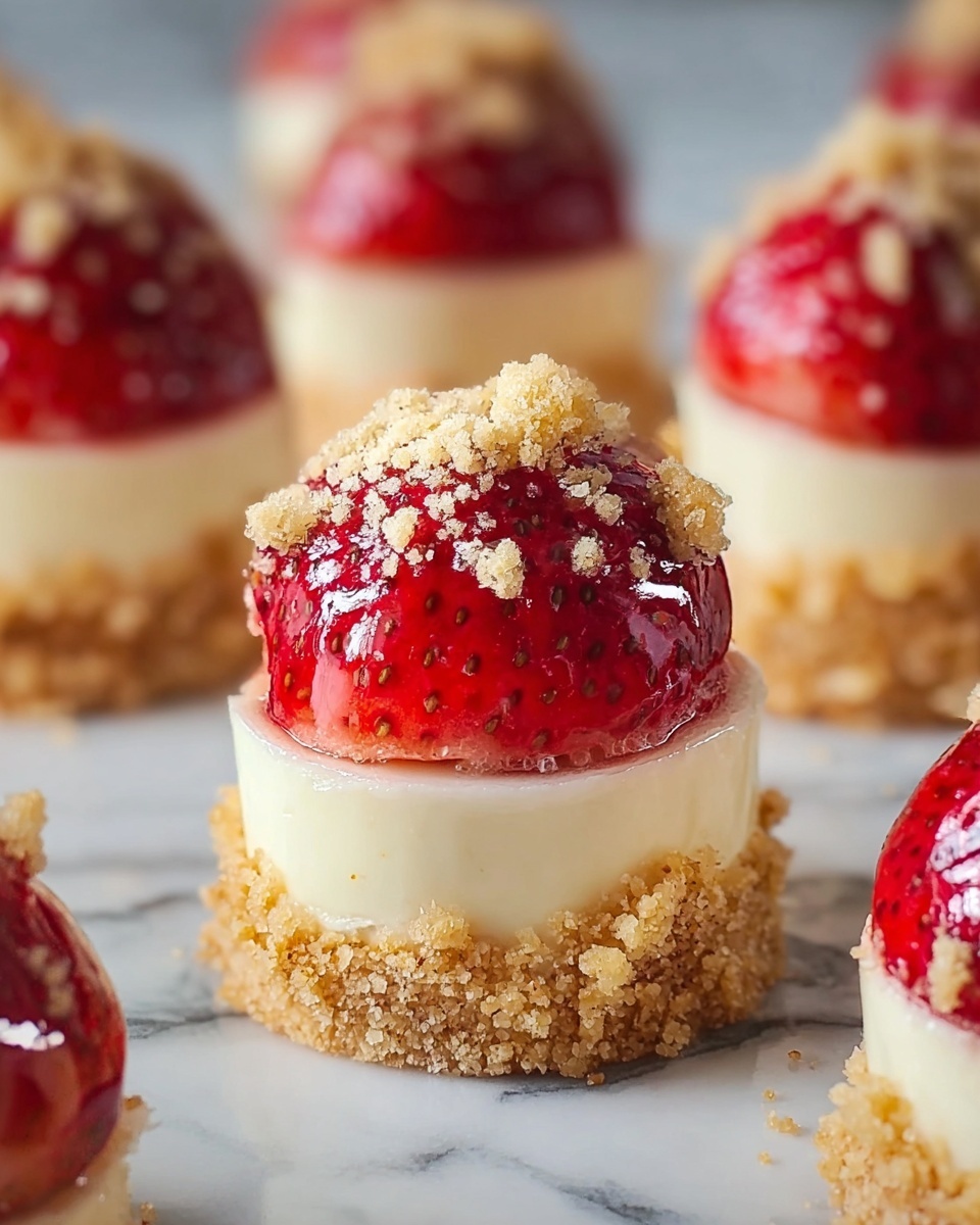 Mini Strawberry Crunch Cheesecake Bites Recipe - Recipe Image