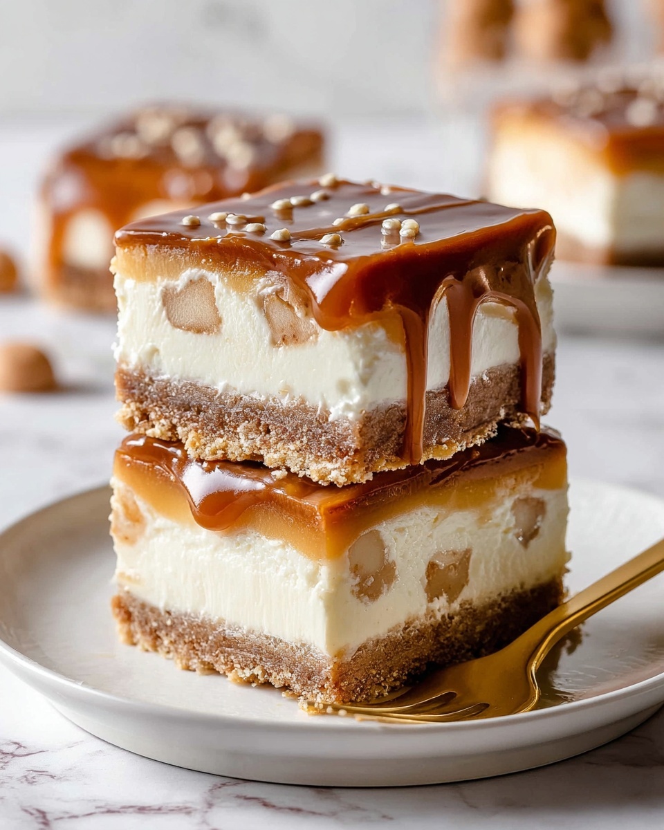 Apple Pie Cheesecake Bars with Caramel and Sea Salt Recipe - Recipe Image