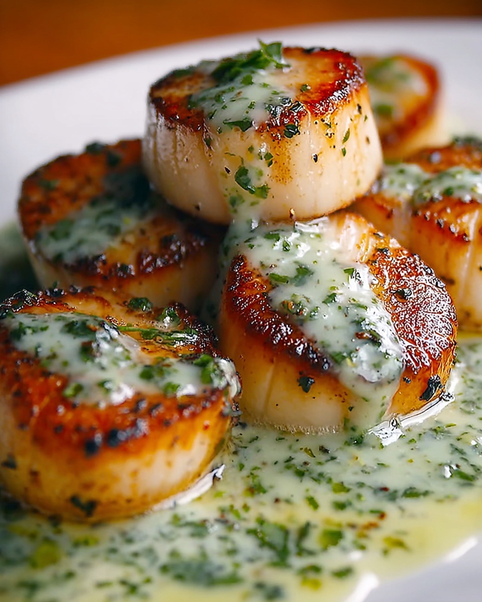 Sizzling Scallops with Zesty Lime Cilantro Sauce Recipe - Recipe Image