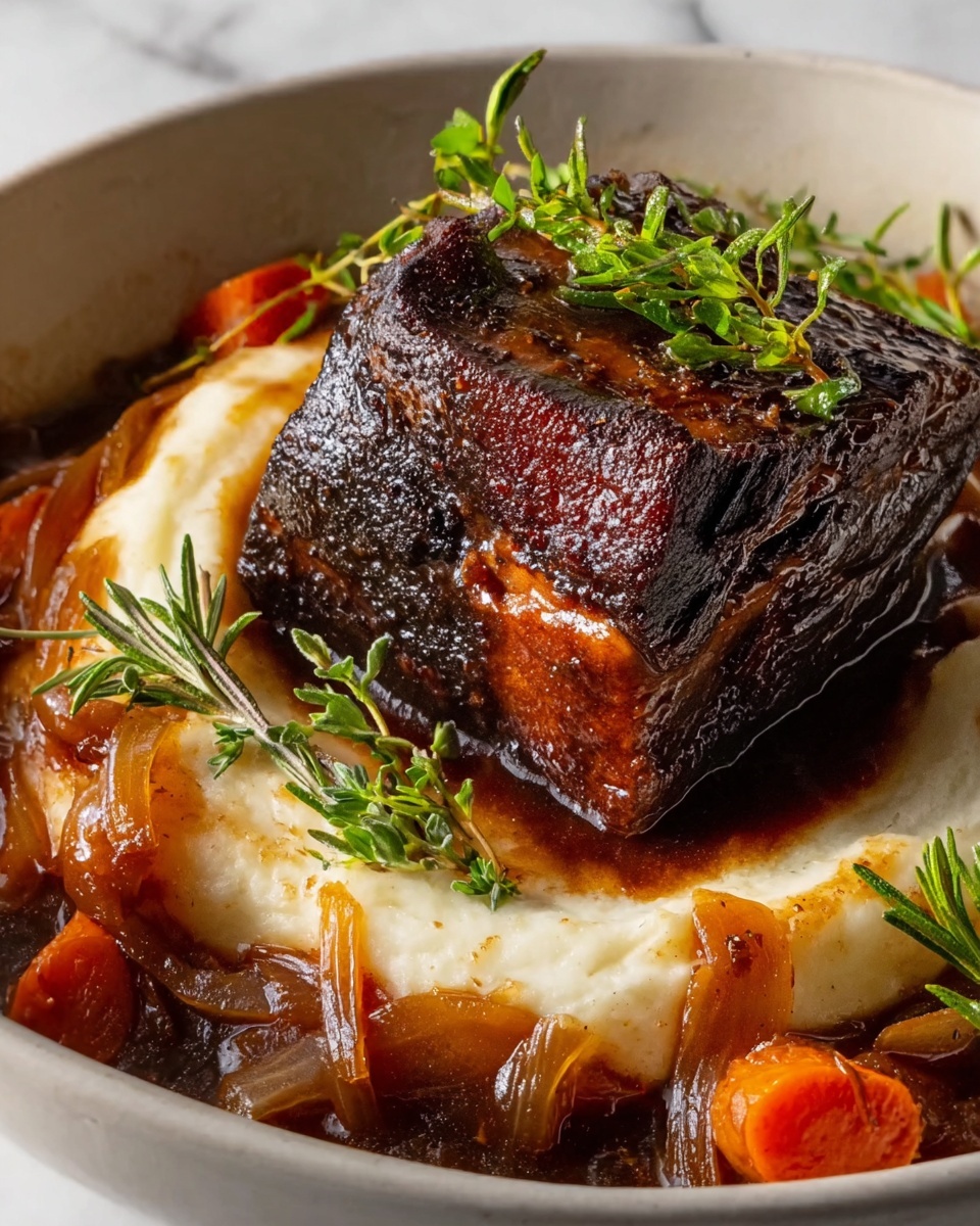 Braised Short Ribs in Red Wine with Herbs Recipe - Recipe Image