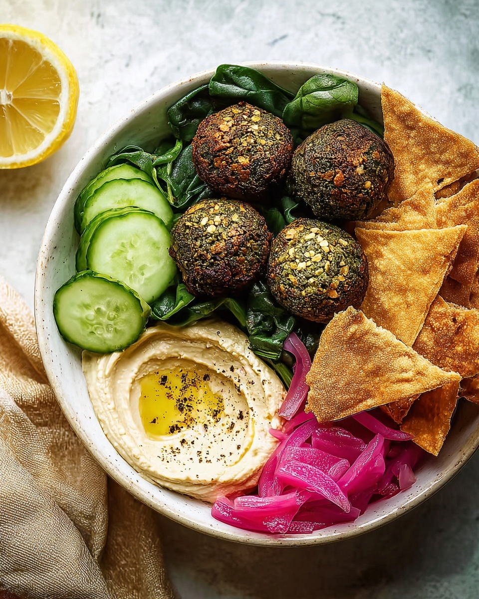 Spinach Falafel & Hummus Bowl Recipe - Recipe Image