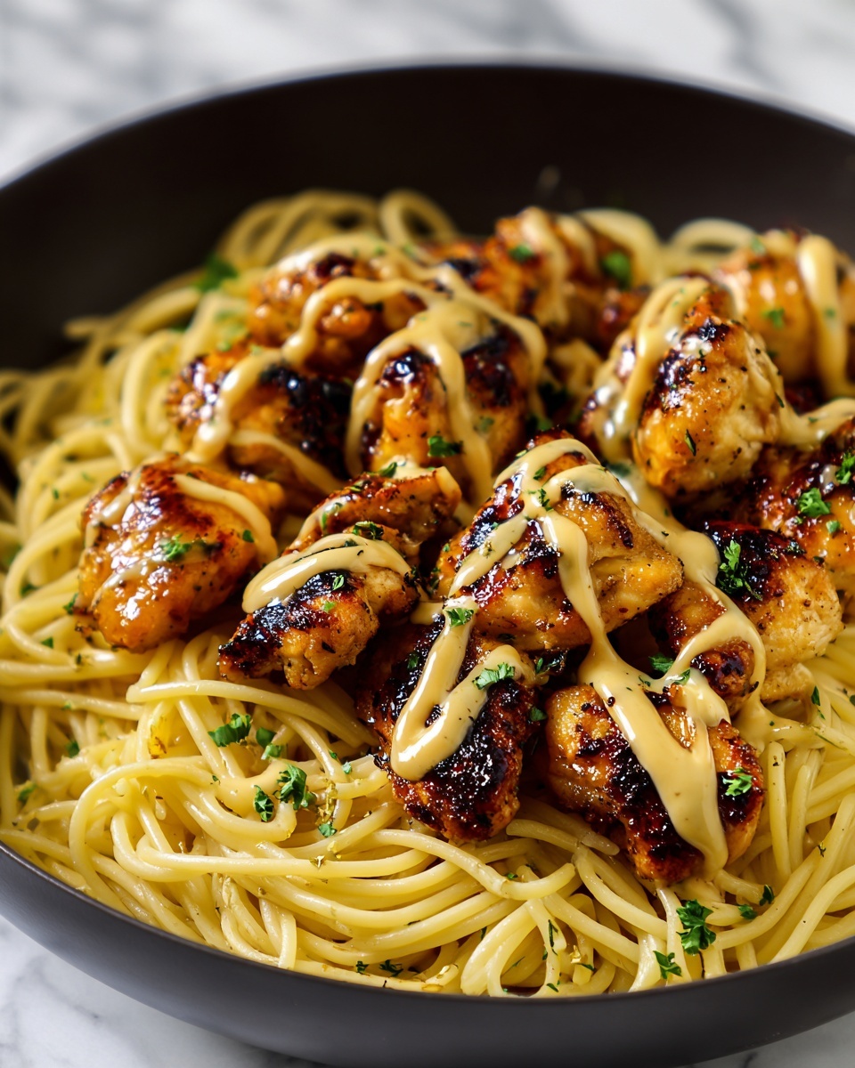 Garlic Butter Chicken Bites with Creamy Parmesan Pasta Recipe - Recipe Image