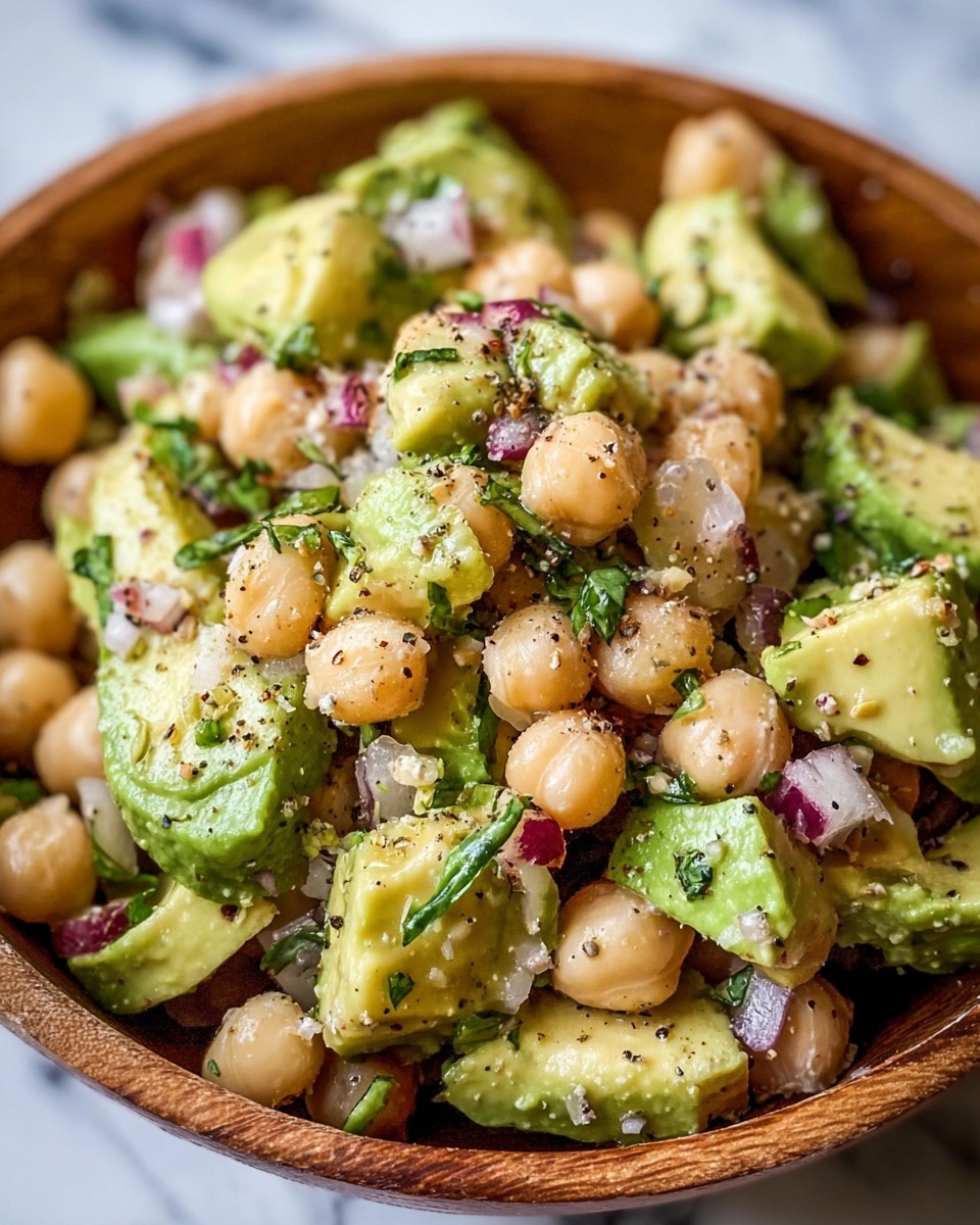 Creamy Avocado Chickpea Salad with Fresh Veggies Recipe - Recipe Image
