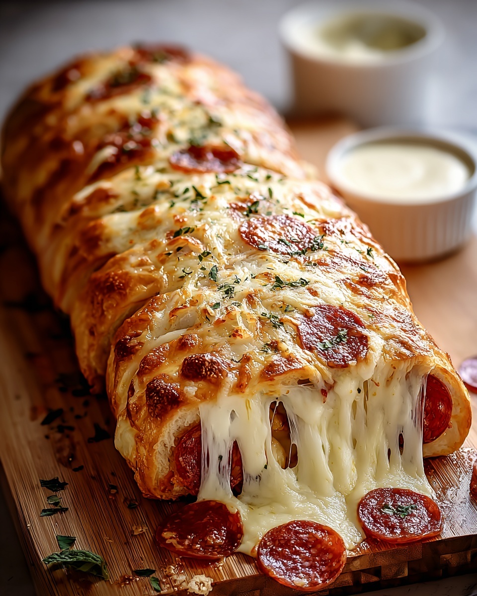 Cheesy Pepperoni Stromboli Recipe - Recipe Image