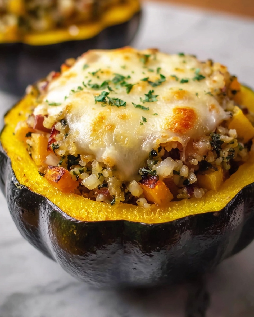 Stuffed Acorn Squash with Sausage, Apples, Cranberries, and Nuts Recipe - Recipe Image