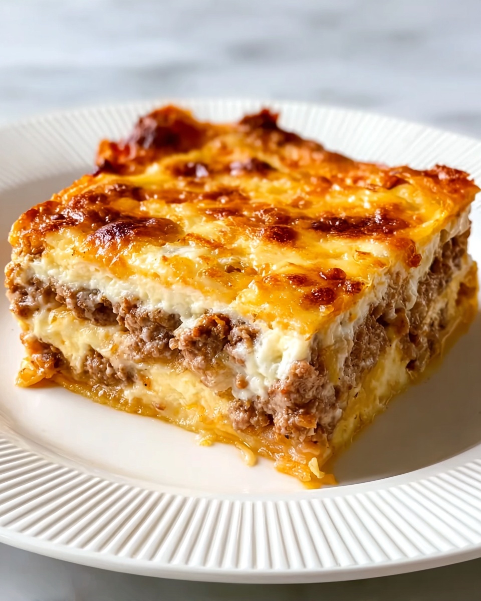 Breakfast Casserole with Crescent Rolls, Sausage, Eggs, and Cheddar Recipe - Recipe Image