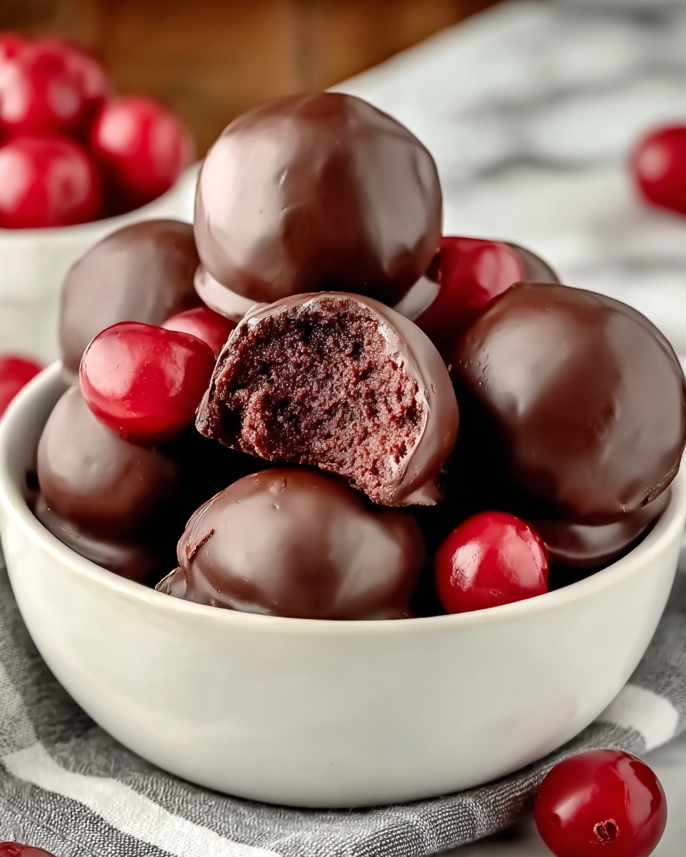 Chocolate Covered Cherry Brownie Bombs Recipe - Recipe Image
