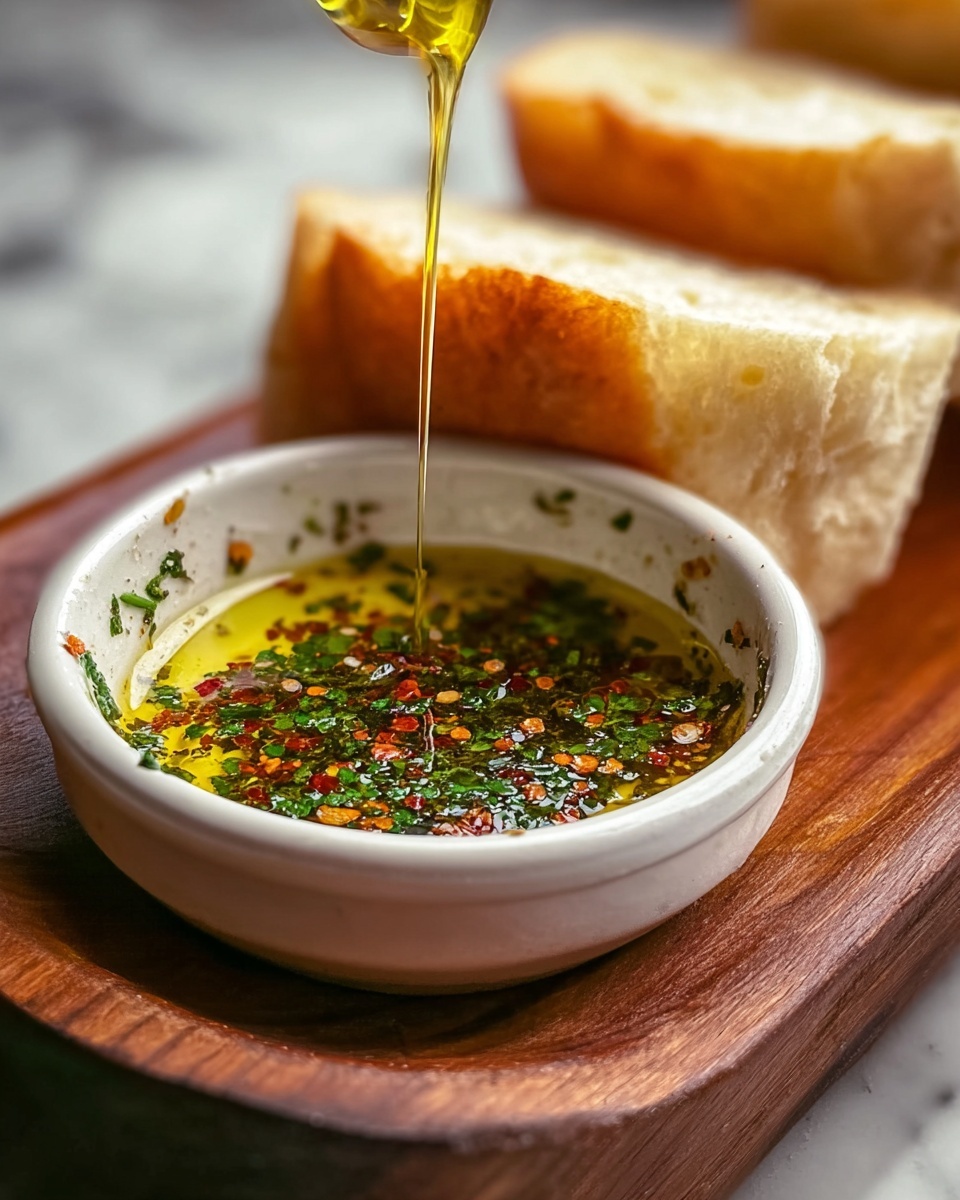 Olive Oil Dip with Warm Crusty Bread Recipe - Recipe Image
