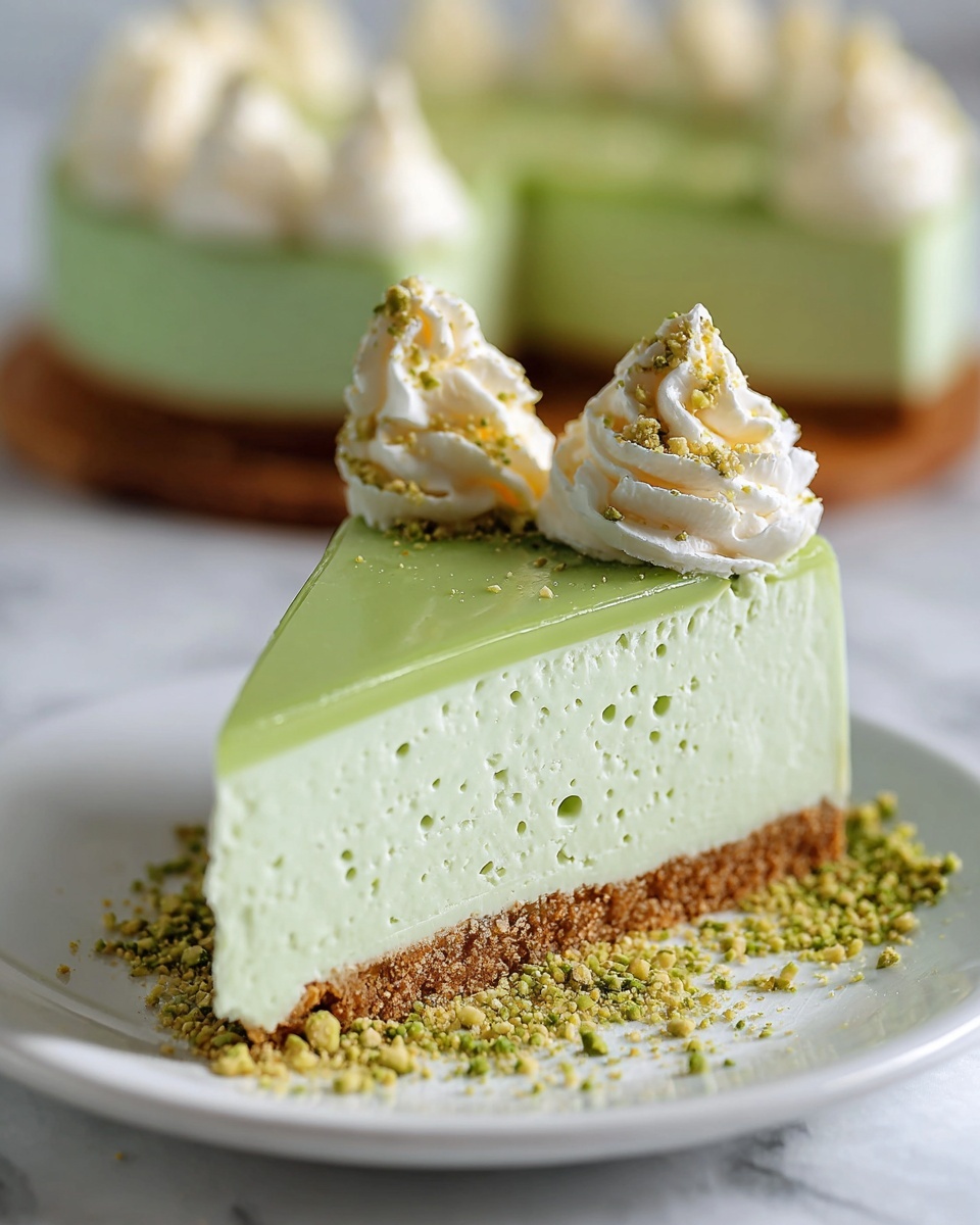Creamy Pistachio Cheesecake with Chopped Pistachio Topping Recipe - Recipe Image