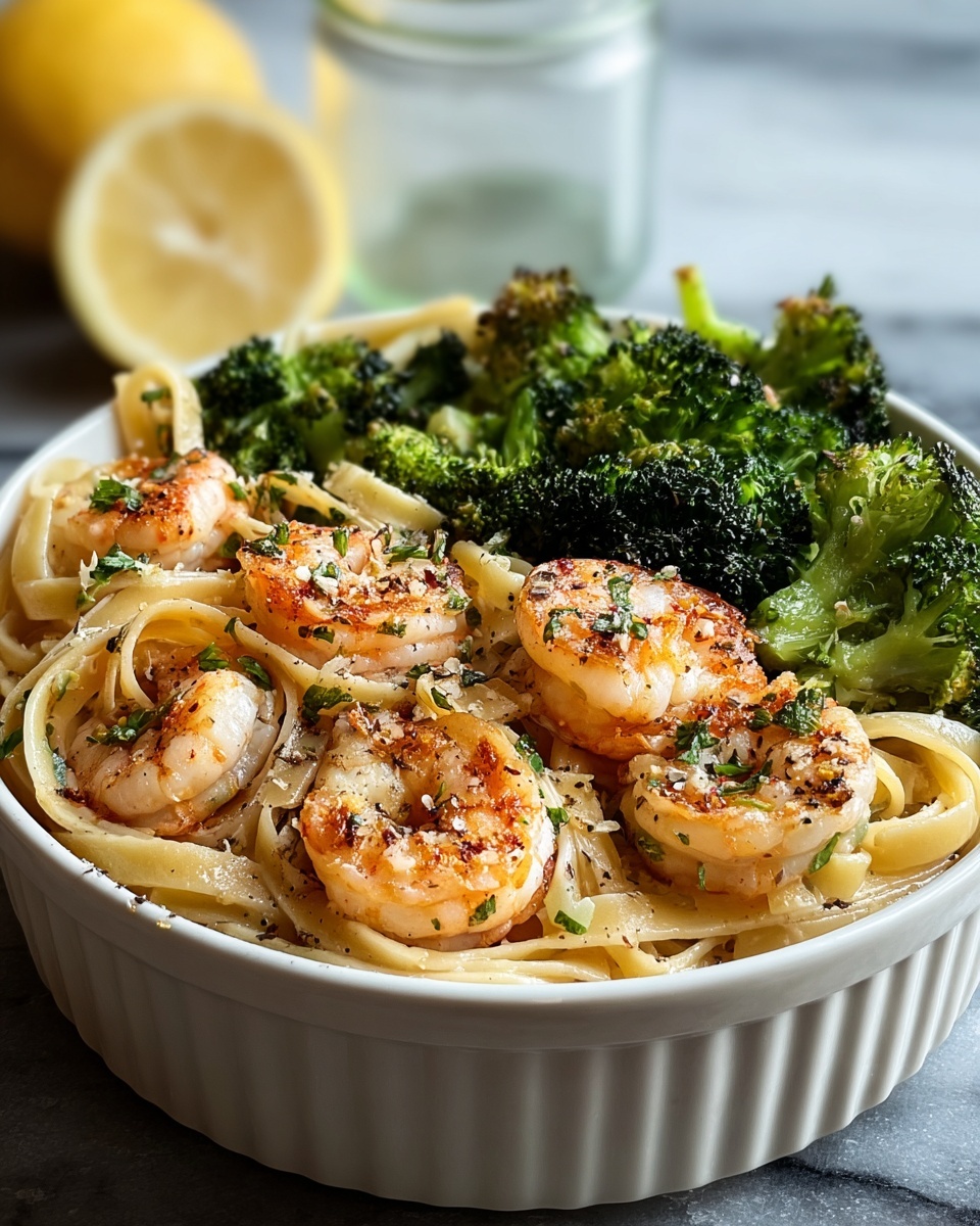 Lemon Pepper Shrimp and Broccoli Pasta Recipe - Recipe Image