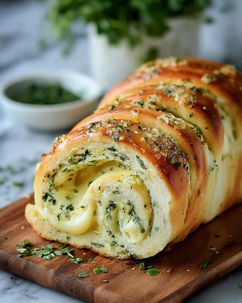 Ultimate Swirled Garlic Herb Cheese Bread Recipe - Recipe Image