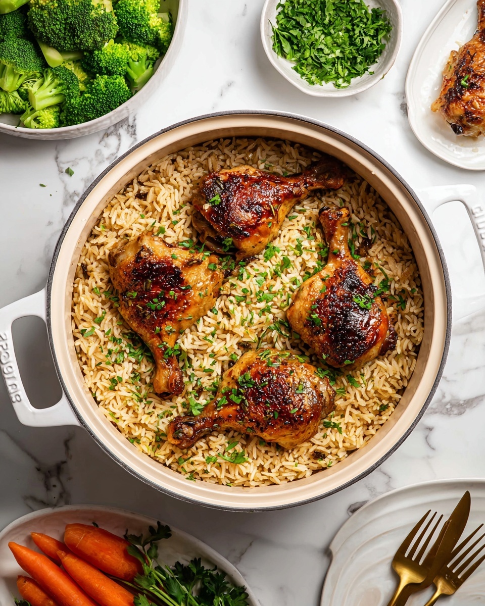 One Pot Chicken Thighs and Rice Recipe - Recipe Image