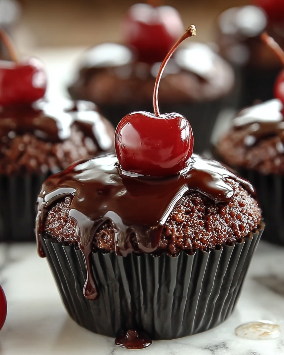 Gooey Chocolate Cherry Muffins Recipe - Recipe Image