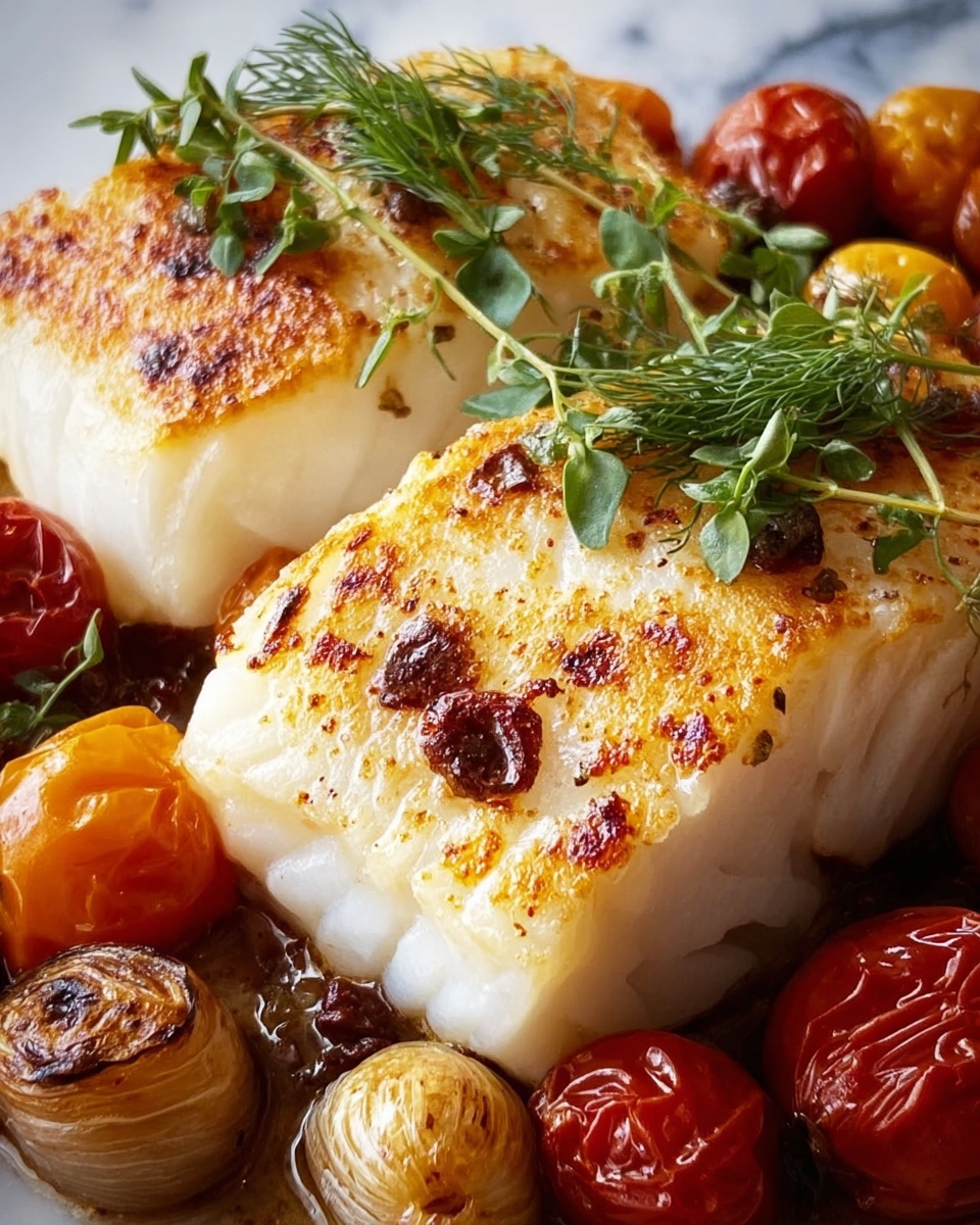 Baked Mediterranean Cod with Cherry Tomatoes and Olives Recipe - Recipe Image