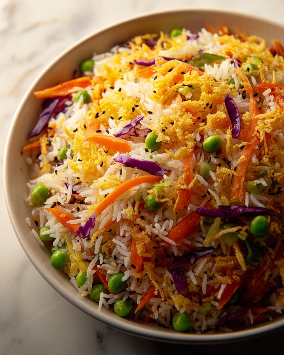 Crispy Rice Salad with Fresh Vegetables and Lime-Drenched Dressing Recipe - Recipe Image