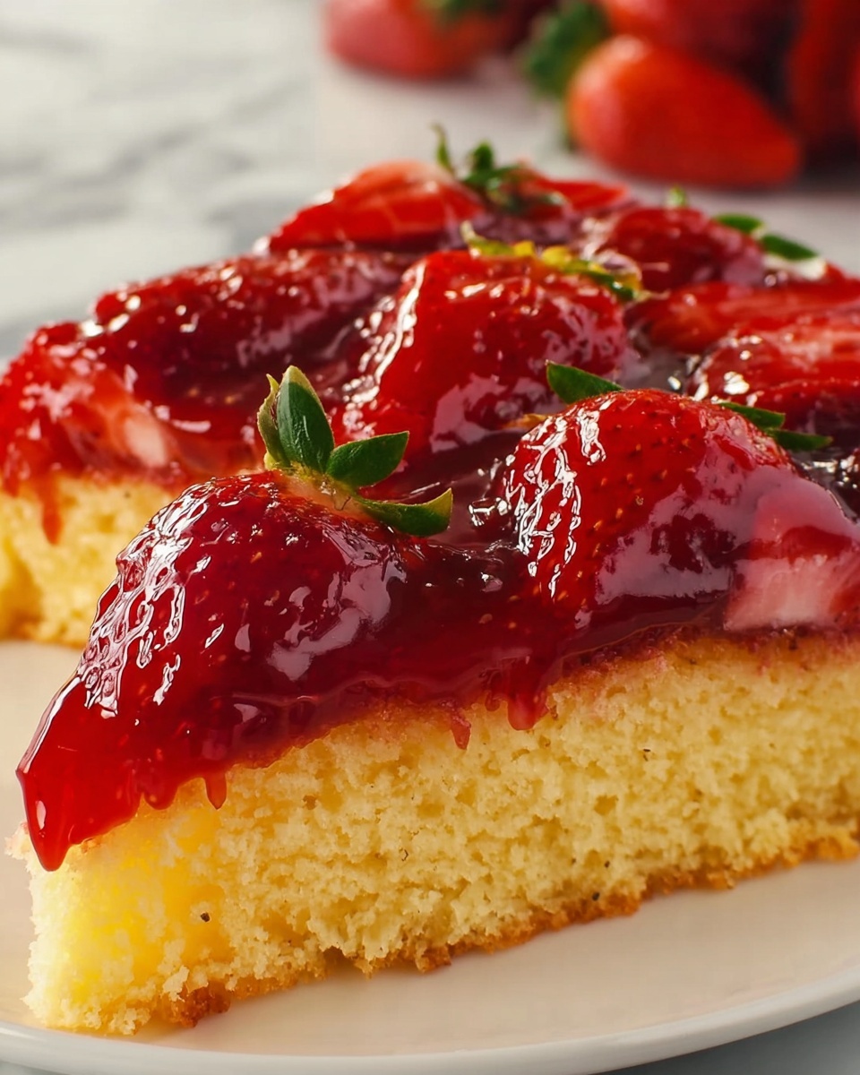 Fresh Strawberry Upside Down Cake Recipe - Recipe Image