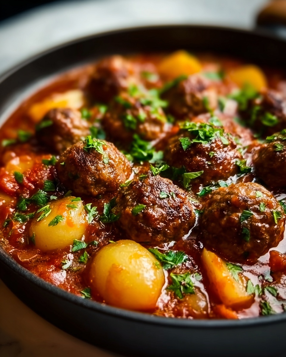 Frying Pan Meatball Hotpot Recipe - Recipe Image