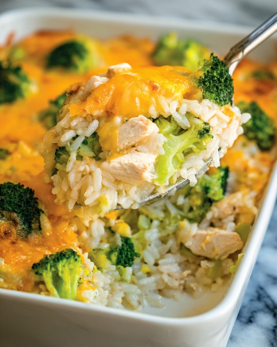 Cheesy Broccoli Chicken and Rice Casserole Recipe - Recipe Image