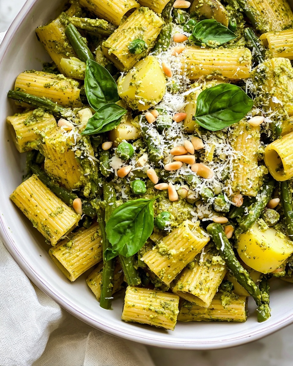 Pesto Pasta with Potatoes and Green Beans Recipe - Recipe Image