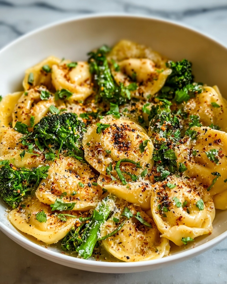 Garlic Parmesan Tortellini with Broccoli Recipe - Recipe Image