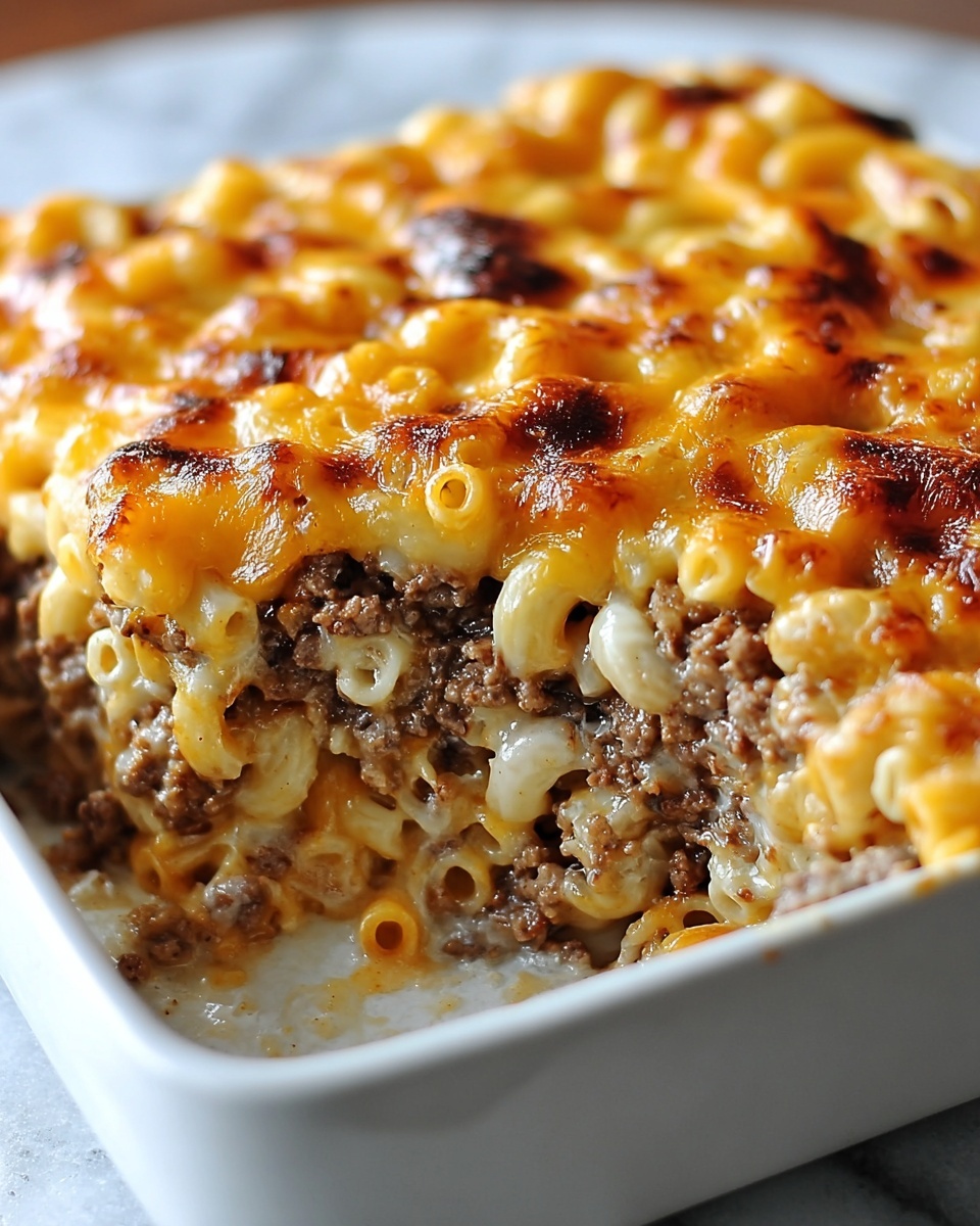 Creamy Three-Cheese Baked Mac and Cheese Casserole Recipe - Recipe Image