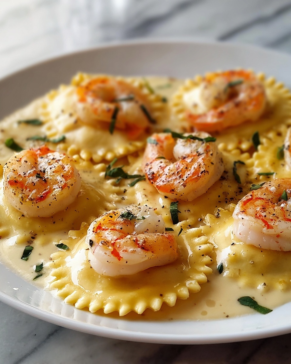 Shrimp and Lobster Ravioli with Creamy Garlic Butter Sauce Recipe - Recipe Image