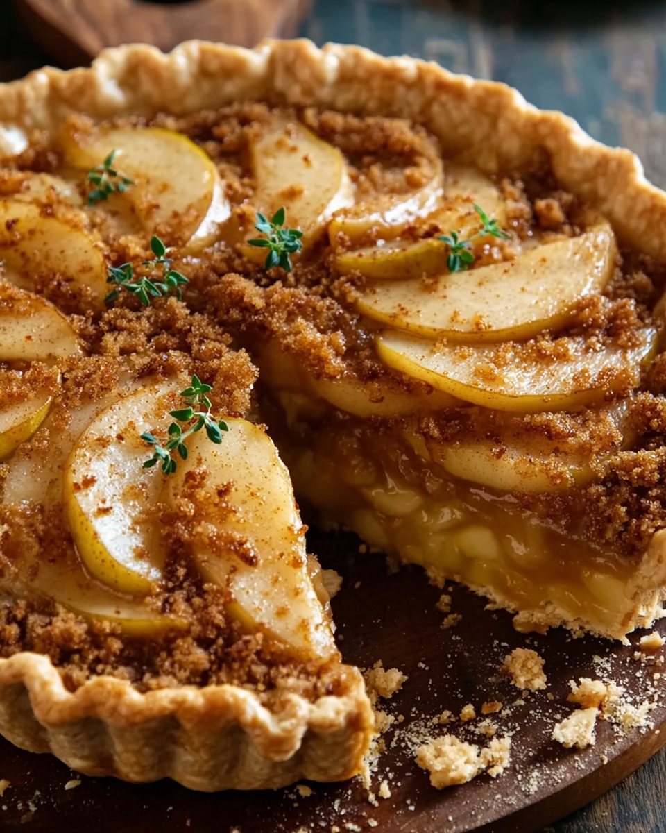 Dutch Pear Pie with Spiced Caramel Sauce Recipe - Recipe Image