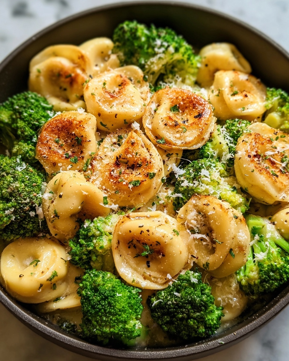 Garlic Parmesan Tortellini Skillet with Tender Chicken & Crisp Broccoli Recipe - Recipe Image