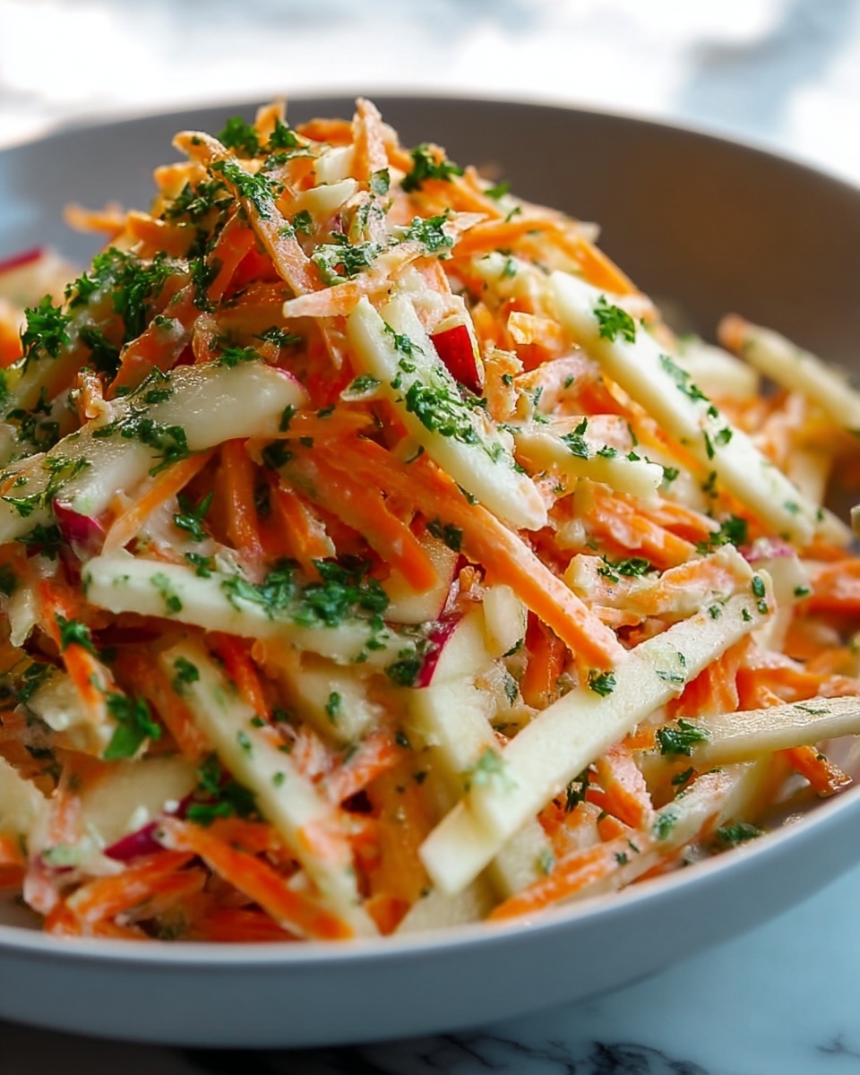 Crunchy Apple & Carrot Salad with Creamy Citrus Dressing Recipe - Recipe Image