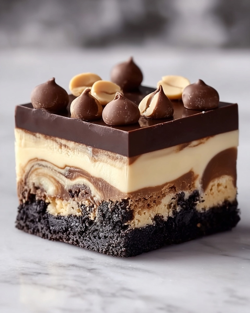 Chocolate Peanut Butter Cheesecake Bars Recipe - Recipe Image