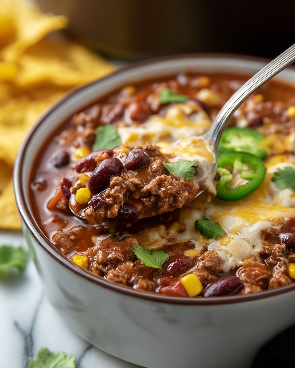 Cheesy Enchilada Chili Recipe - Recipe Image