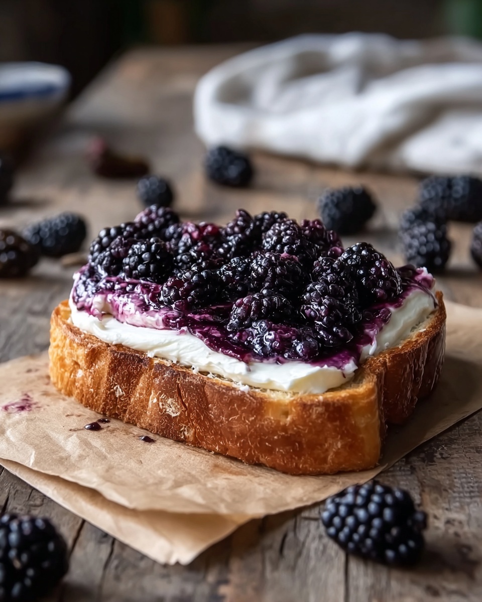 Blackberry Vanilla Greek Yogurt Toast Recipe - Recipe Image