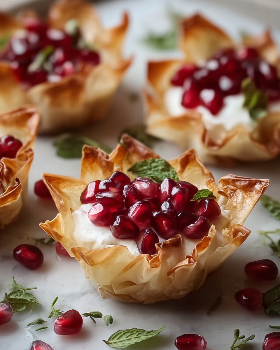 Pomegranate and Goat Cheese Phyllo Bites Recipe - Recipe Image